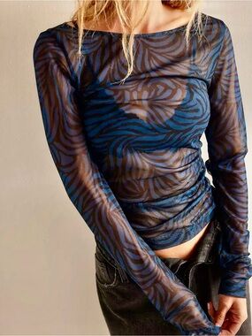 Free People Lets Stay Together Sheer Long Sleeve Top